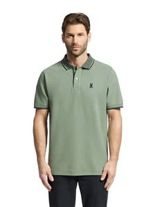 Psycho Bunny Mens Sea Spray Evandale Oxford Collar Pique Polo Shirt - Picture 1 of 5