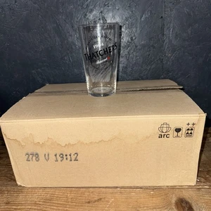 12 X THATCHERS CIDER PINT GLASSES NEW MYRTLE FARM SOMERSET IN BOX - Picture 1 of 7
