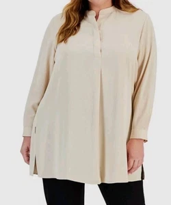 Anne Klein Women's Longer Length Nehru Tunic Top  Size 2X Nwt $99 Cream - Picture 1 of 6