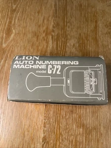 Lion C-72  Automatic Consecutive Numbering Stamp Machine w/Box,6 -Wheel VTG - Picture 1 of 5