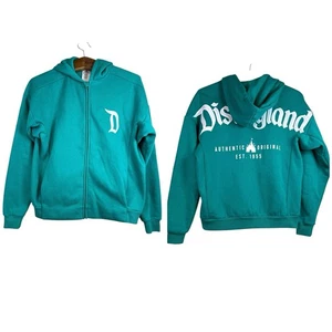 Disneyland Resort Turquoise Teal Spirit Jersey Sweater Zip Up Hoodie Adult XS - Picture 1 of 13