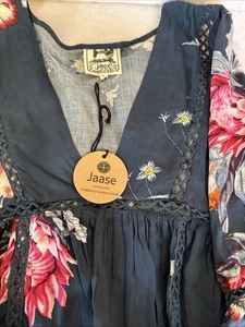 Maxi Vestido Jaase Mia Manga 3/4 Azul Talla Pequeña - Imagen 1 de 18