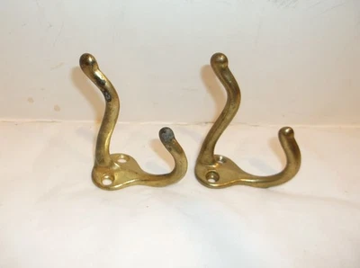 批量 2 件 复古黄铜帽子/外套钩 2 3/4 — 第 1/4 张图片