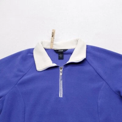 IZOD Long Sleeve Pullover Zip Up Jacket Womens Size Large L Purple White - Изображение 1 из 4