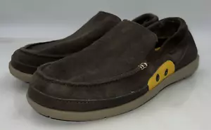 Crocs Shoes Mens Sz 10 Brown Suede 14757 Walu Accent Suede Loafer - Picture 1 of 10
