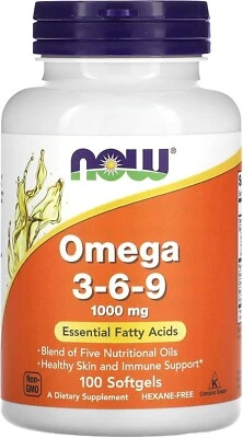 NOW Foods Omega 3-6-9, 1.000 mg, 100 cápsulas blandas - Envío gratuito Foto 1 de 4