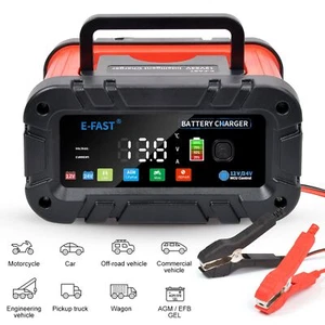 20-Amp Smart Car Battery Charger,12V/20A 24V/10A.Lithium,Lifepo4,Lead-Acid AGM - Picture 1 of 16