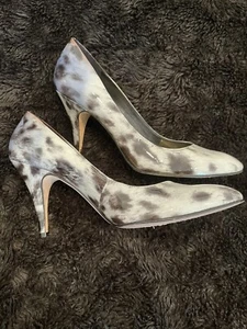Antonio Melani White Animal Print Patent 3" Heels Size 9 - Picture 1 of 5