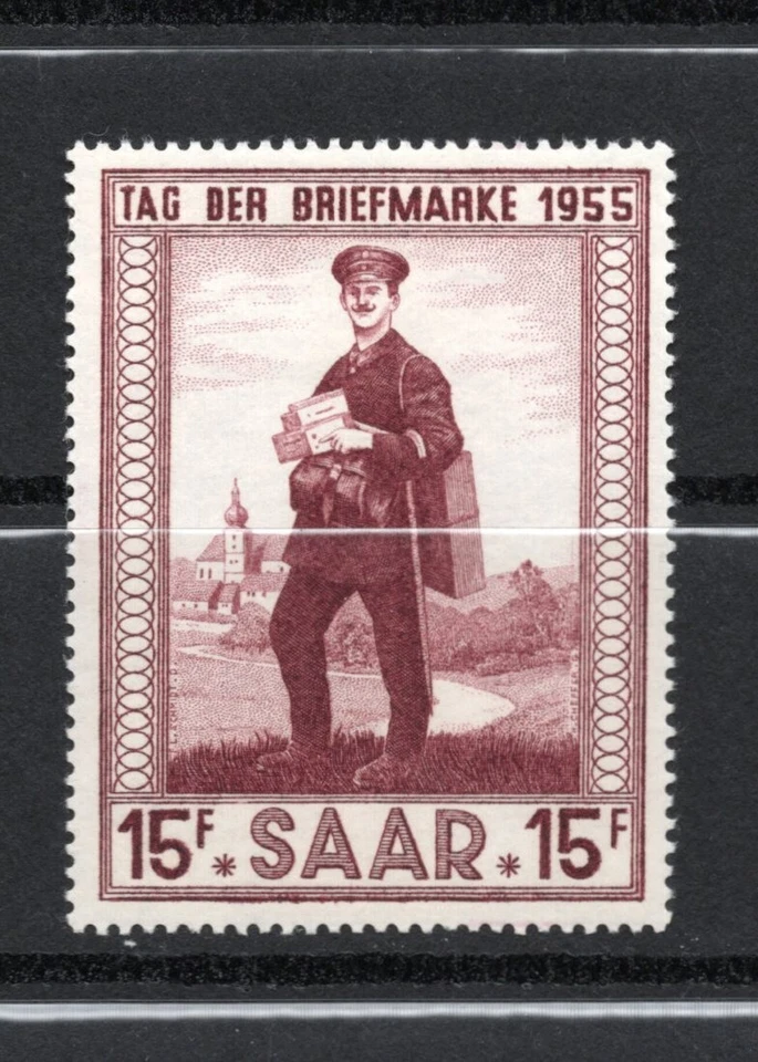 R4503   Saar   1955    Stamp Day    postman   1v.   MNH - Image 1 of 1