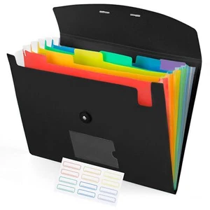 Accordion File Organizer 7 Pockets Expanding File Folder with Labels A4/Lette... - Picture 1 of 7