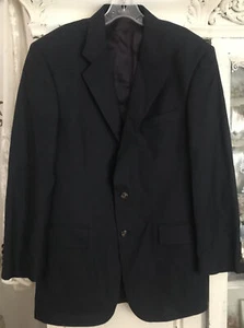 Men’s Handsome Navy 100% Worsted Wool 2 Button Suit Blazer Size 40L/40 Long - Picture 1 of 9