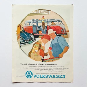 1958 Volkswagen Large Magazine Print Ad • VW Van Station Wagon Bus Bug - Picture 1 of 1