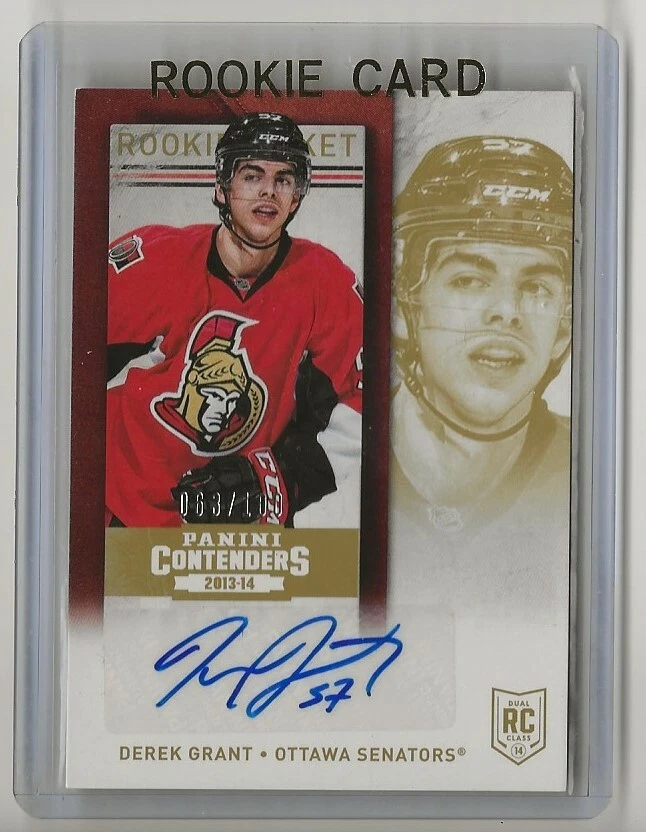 13-14 2013-14 Panini Contenders Gold #281 Derek Grant Autographs 063/100 Rookie - Image 1 of 1