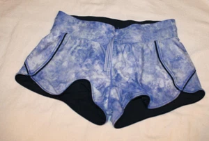 IVIVVA BY LULULEMON GIRLS REVERSIBLE SHORTS SIZE 14 BLUE & NAVY - Picture 1 of 5