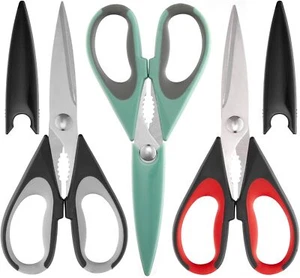 3 Pack Food Grade Kitchen Scissors - Heavy Duty Stainless Steel Cooking Shears - Picture 1 of 8