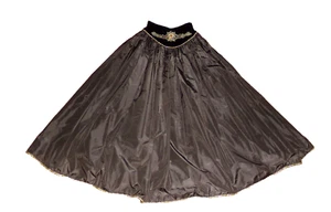 0 2 vintage 60s OSCAR DE LA RENTA brown SILK Maxi wide waist evening SKIRT - Picture 1 of 16