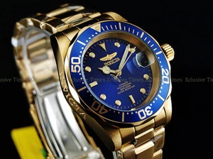 Invicta Herren 40mm PRO DIVER gewellte Lünette automatische goldfarbene SS Uhr - Bild 1 von 8