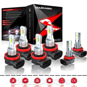 6X H11 LED Headlights +H11 Fog Light Bulbs For 2020 Ford Fusion SE Sedan 4-Door - Bild 1 von 12