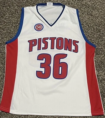 Detroit Pistons 59th Anniversary SGA Wallace #36 Youth Large White - Image 1 of 3