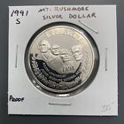 1991 S Mount Rushmore US Commemorative 90% Silver Proof Dollar Toning