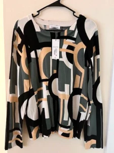 LIZ CLAIBORNE GRAPHIC TOP - SIZE L - Picture 1 of 3