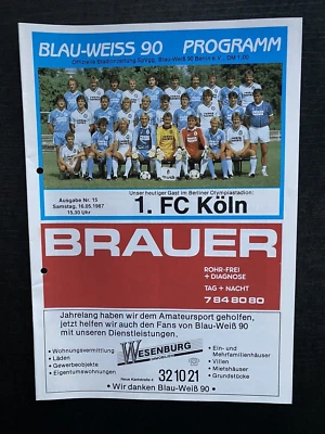 BL 86/87 Blau-Weiß 90 Berlin - 1. FC Köln, 16.05.1987 - Karl-Heinz Riedle - Bild 1 von 4
