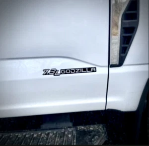1 Domed 7.3L GODZILLA badges compatible w/Ford Super Duty Tremor F250 (3 COLORS) - Picture 1 of 15