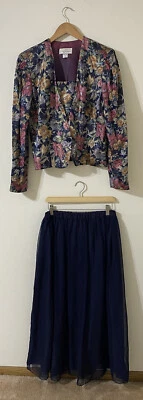 De colección Años 80 Scott McClintock 2 Dos Piezas Traje Formal Chaqueta Falda Elegante Talla 12 Foto 1 de 4