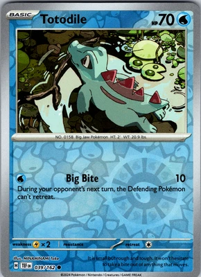 Totodile Reverse Holo 039/162 SV05: Temporal Forces Common - NM - Image 1 of 2