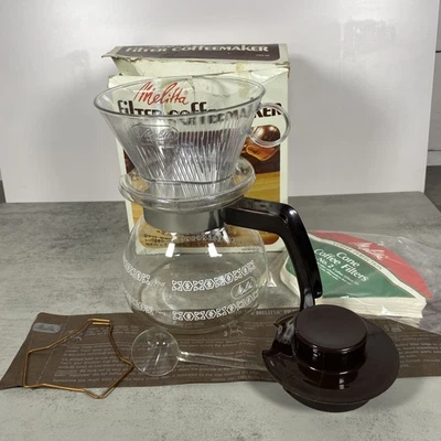 Vintage MELITTA Pour Over Drip Cone Coffee Maker 6 Cup 3 Piece Set  Excellent! - Image 1 of 4