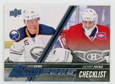 2015-16 Upper Deck Jack Eichel Zachary Fucale Young Guns Checklist Rookie - Image 1 of 2