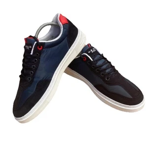 U.S Polo Assn. UK Mens Size 8 Low Top Trainers Blue Red Synthetic Made In China - Picture 1 of 12