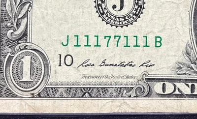 2013 $1 Dollar Bill 💸 #11177111 Extremely Cool Radar,Binary,6 of Kind VERYRARE - Image 1 of 4