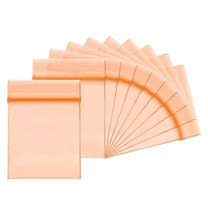 Mini bolsas de plástico, (1,2 x 1,6 pulgadas, naranja) (100 piezas), bolsa de polietileno resellable - Imagen 1 de 7