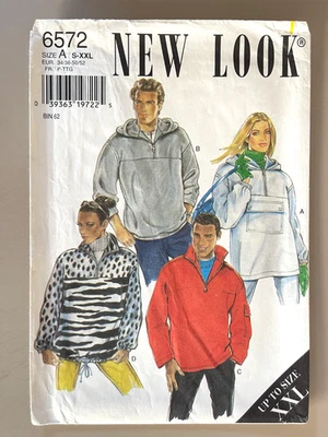 1990's New Look Misses'/Men's Top Pattern 6572 Size  S-XXL UNCUT - Image 1 of 2