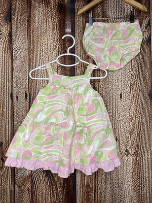 Savannah Baby Girl’s Dress Lined Sleeveless With Bloomers Size 12 Months - Image 1 of 4