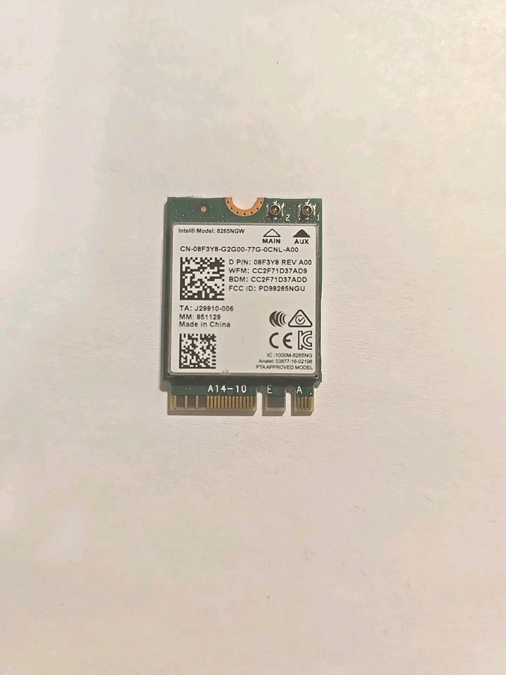 Wireless Card Intel 8265NGW Dual Band 802.11ac NGFF 867mbps *WiFi* Bluetooth 4.2 - Image 1 of 1