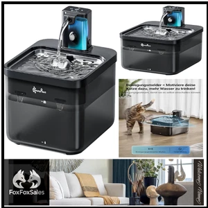 Batteriebetriebener Katzenbrunnen | Bewegungsmelder | Edelstahl - Bild 1 von 7