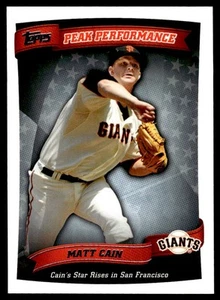 2010 Topps Peak Performance Matt Cain San Francisco Giants #PP-91 - Picture 1 of 2