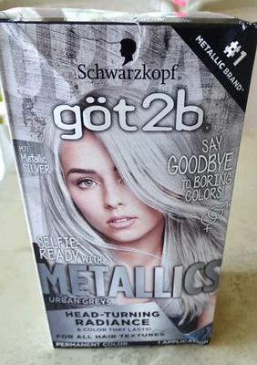Schwarzkopf Got2B Metallic Silver Urban Greys Permanent Hair Dye M71 - Image 1 of 4