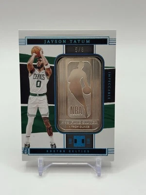 2021-22 Panini Impeccable Jayson Tatum NBA Logo Silver Bar 1 Troy Oz /8 - Image 1 of 3