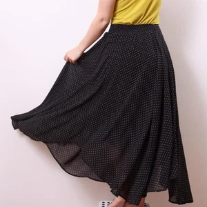 Free People | Black & Tan Polka Dot | Midi Rock | Asymmetrisch | S | Gefüttert - Bild 1 von 12