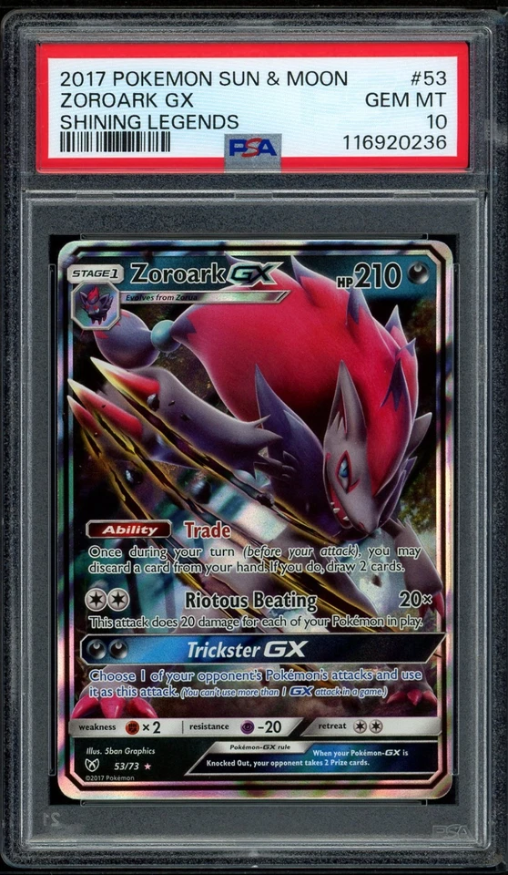 2017 PSA 10 Pokemon Sun & Moon Zoroark GX 53/73 Shining Legends Card Gem Mint - Image 1 of 2
