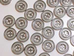 Silvertone Metal Coated Plastic Core Buttons 5/8" x 1 piece New Old Stock B55 - Picture 1 of 5