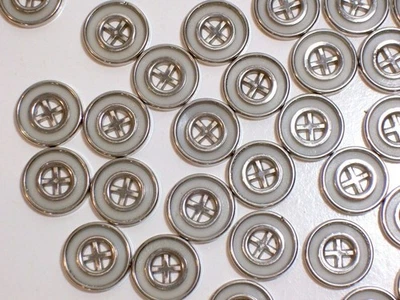 Silvertone Metal Coated Plastic Core Buttons 5/8" x 1 piece New Old Stock B55 - Image 1 of 4