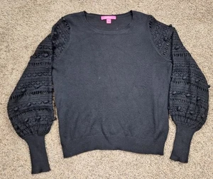Lilly Pulitzer Lanetta Sweater Black Long Sleeve Size Large - Picture 1 of 6