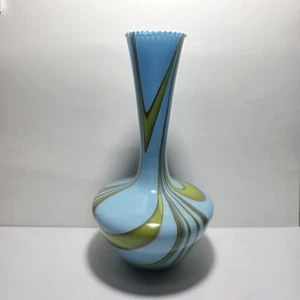 Vaso In Vetro Celeste Opalina Carlo Moretti 1970 - Imagen 1 de 6