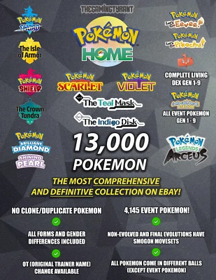 Pokemon Home Complete Living Dex Collection 13,000 Pokemon