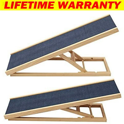 Freestanding Adjustable Heights Pet Dog Non-Slip Puppy Ramp Carpet Stair Home - Image 1 of 4