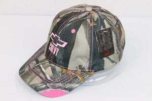 NEW Chevy Logo Embroidered Womens Baseball Cap Hat TrueTimber XD3 Camo Pink Tag - Picture 1 of 9